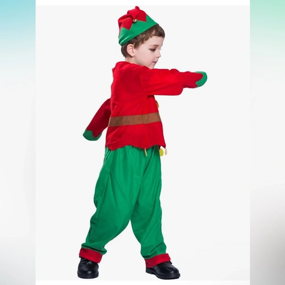 KIDS ELF COSTUME HALLOWEEN CHRISTMAS SZ LARGE KIDS SIZE 10 min
